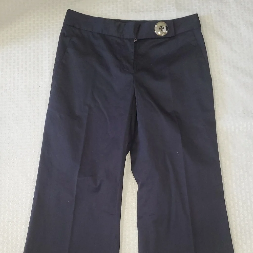 NWT Tory Burch Blue Wide-Leg Trousers Office Board Room Dress Pants Size 2 - Picture 3 of 16